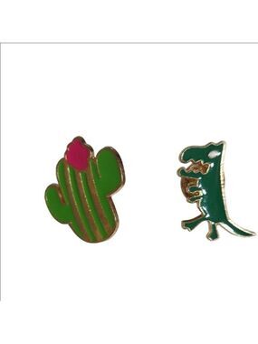 Cactus Dinosaur Enamel Pins Kids